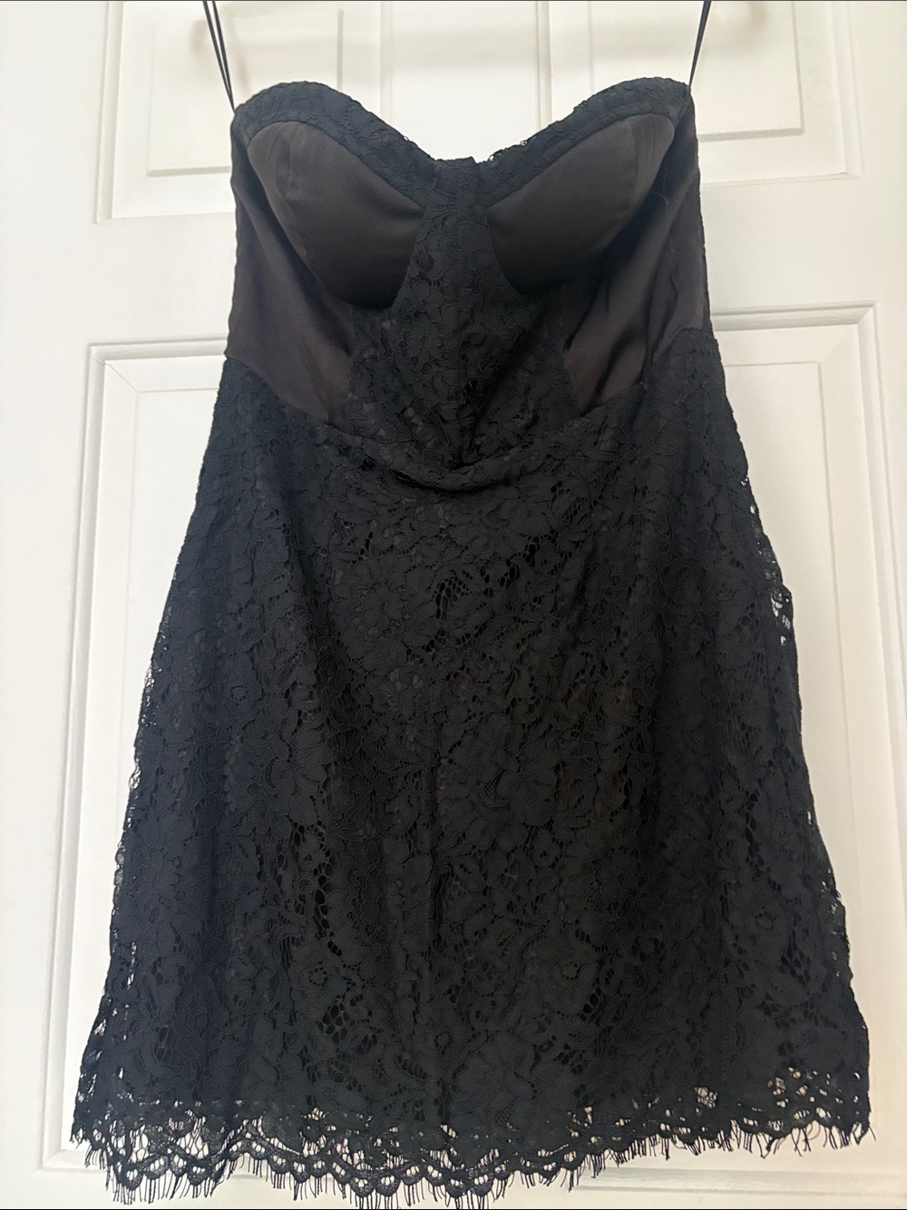 Fate Black Lace Strapless Mini Dress
